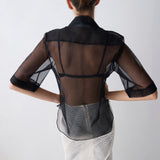 BLACK ORGANZA FREQUENCY SHIRT