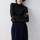 BLACK MESH CONTOUR TOP