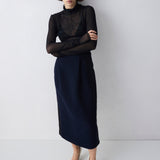 BLACK MESH CONTOUR TOP