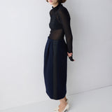 BLACK MESH CONTOUR TOP