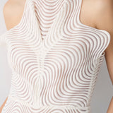 IVORY SCALLOPED LACE FLUX TOP