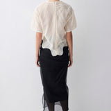 IVORY SCALLOPED LACE SHIFT TOP