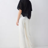 CREAM SATIN PULSE PANT