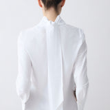 WHITE COTTON SHIRTING BYSTANDER TOP