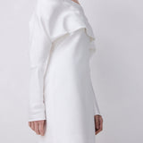 IVORY SATIN CREPE BIJOU MINI DRESS
