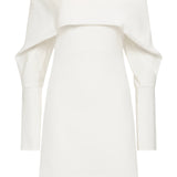 IVORY SATIN CREPE BIJOU MINI DRESS