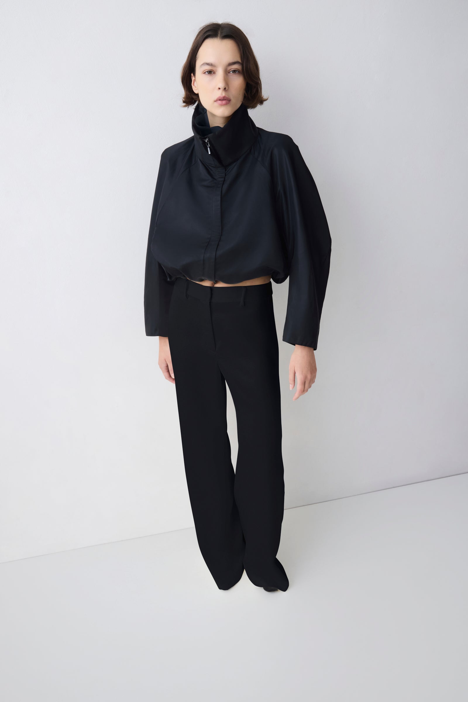 BLACK PARACHUTE SATIN AETHER BOMBER JACKET