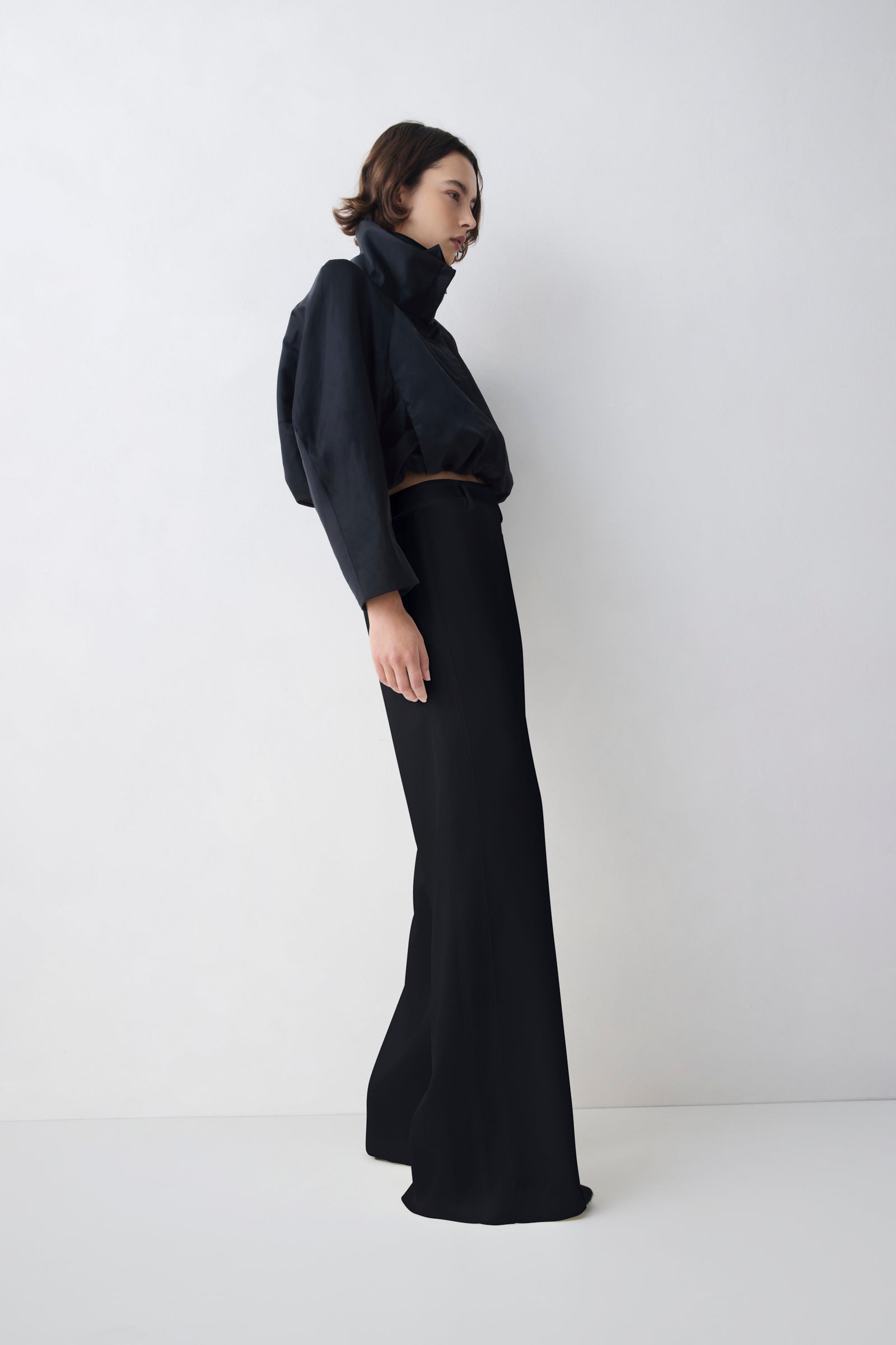 BLACK PARACHUTE SATIN AETHER BOMBER JACKET