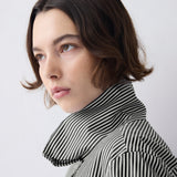 BLACK STRIPE COTTON RISE SHIRT