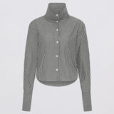 BLACK STRIPE COTTON RISE SHIRT