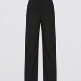 Black pants on a light gray background