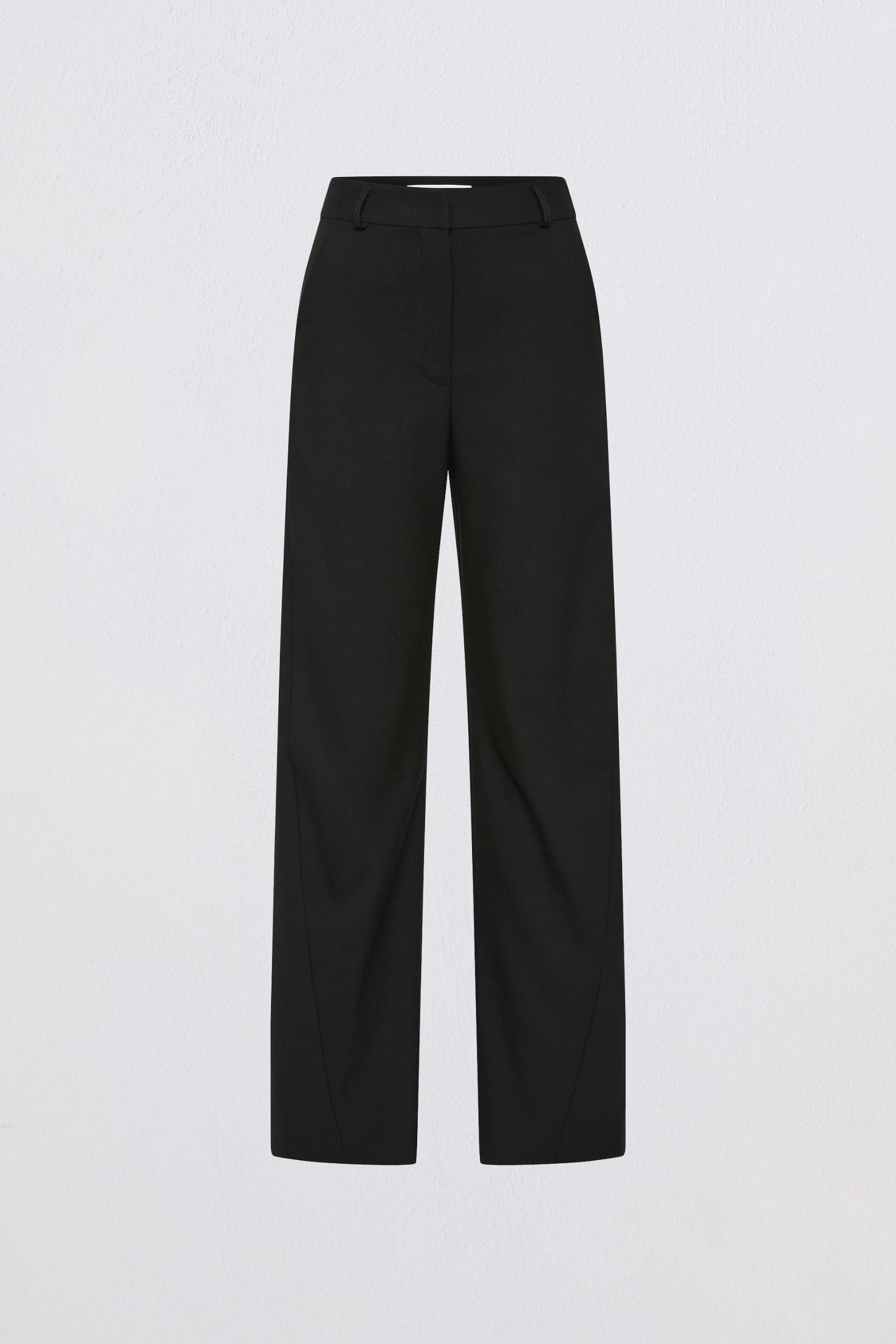 Black pants on a light gray background