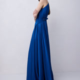 COBALT SILK SATIN ISABELLA GOWN