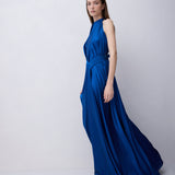 COBALT SILK SATIN ISABELLA GOWN