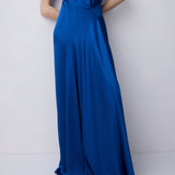 COBALT SILK SATIN ISABELLA GOWN