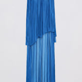 COBALT SILK CHIFFON SUBVERT DRESS