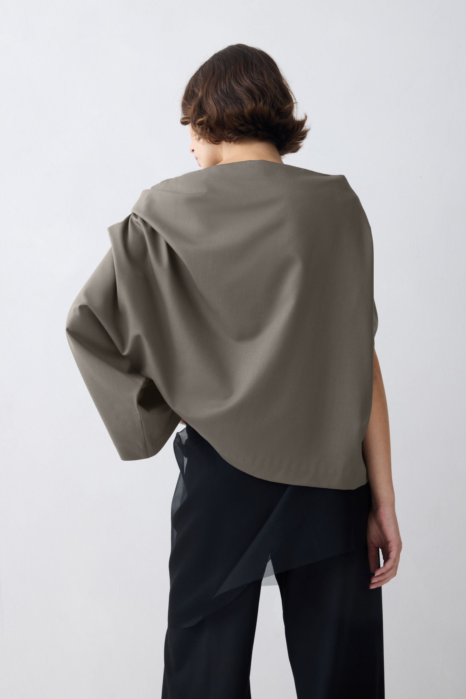 BRONZE WOOL SUITING SIGNAL TOP