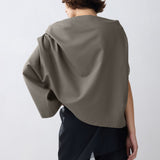 BRONZE WOOL SUITING SIGNAL TOP