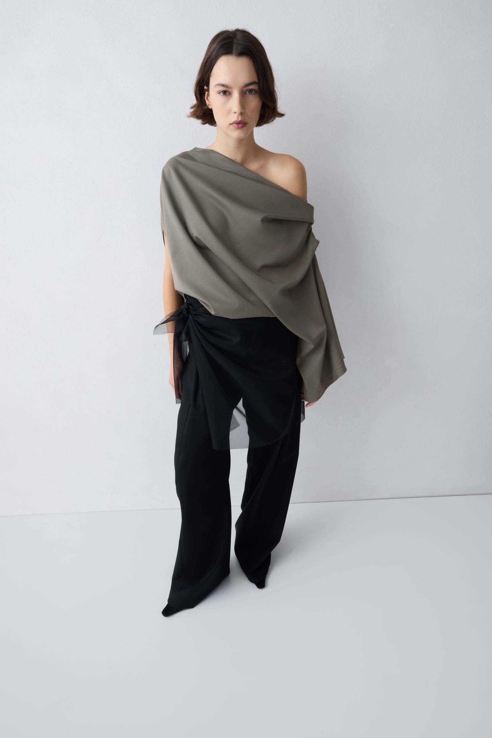 BRONZE WOOL SUITING SIGNAL TOP