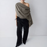 BRONZE WOOL SUITING SIGNAL TOP