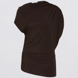 Brown top on a light gray background