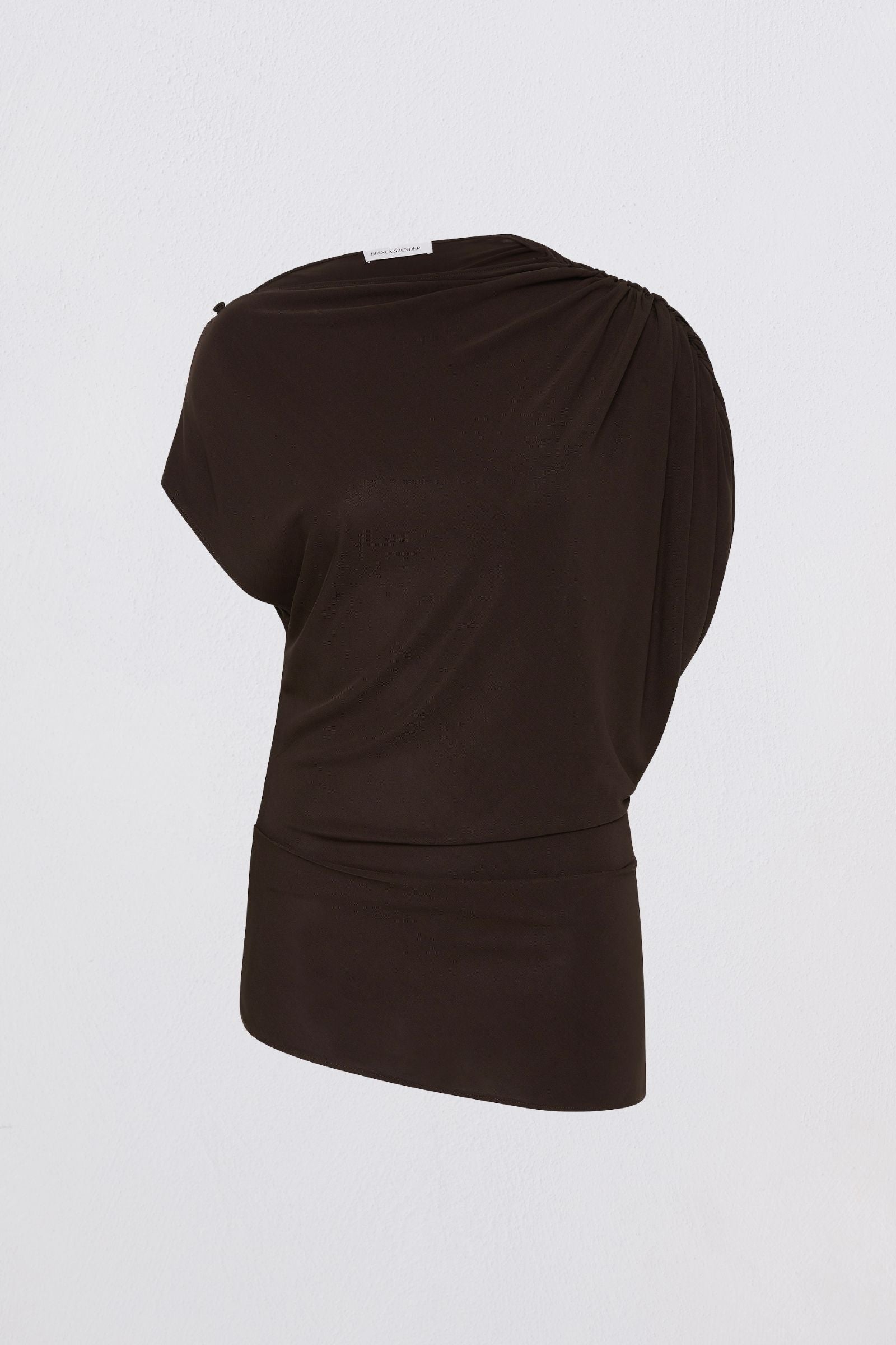 Brown top on a light gray background