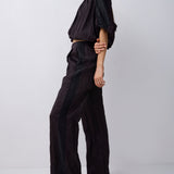 CHOCOLATE COTTON METAL GISELLE PANT