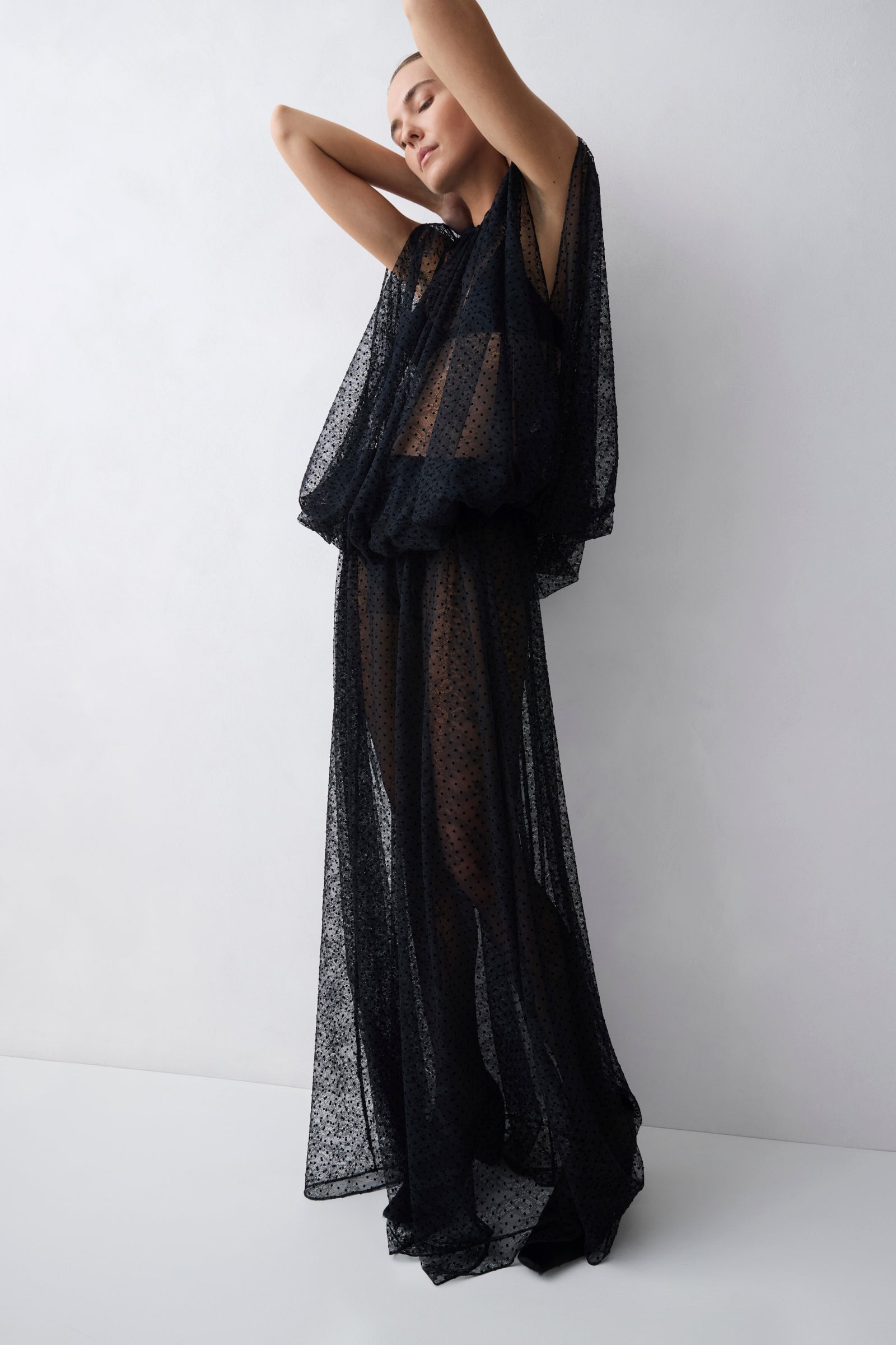 BLACK SPOT LACE GIOVANNA TOP