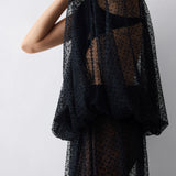 BLACK SPOT LACE GIOVANNA TOP