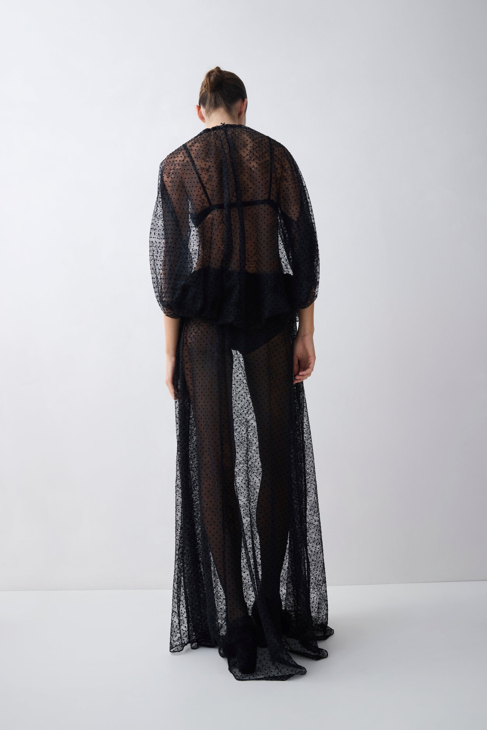 BLACK SPOT LACE GIOVANNA TOP