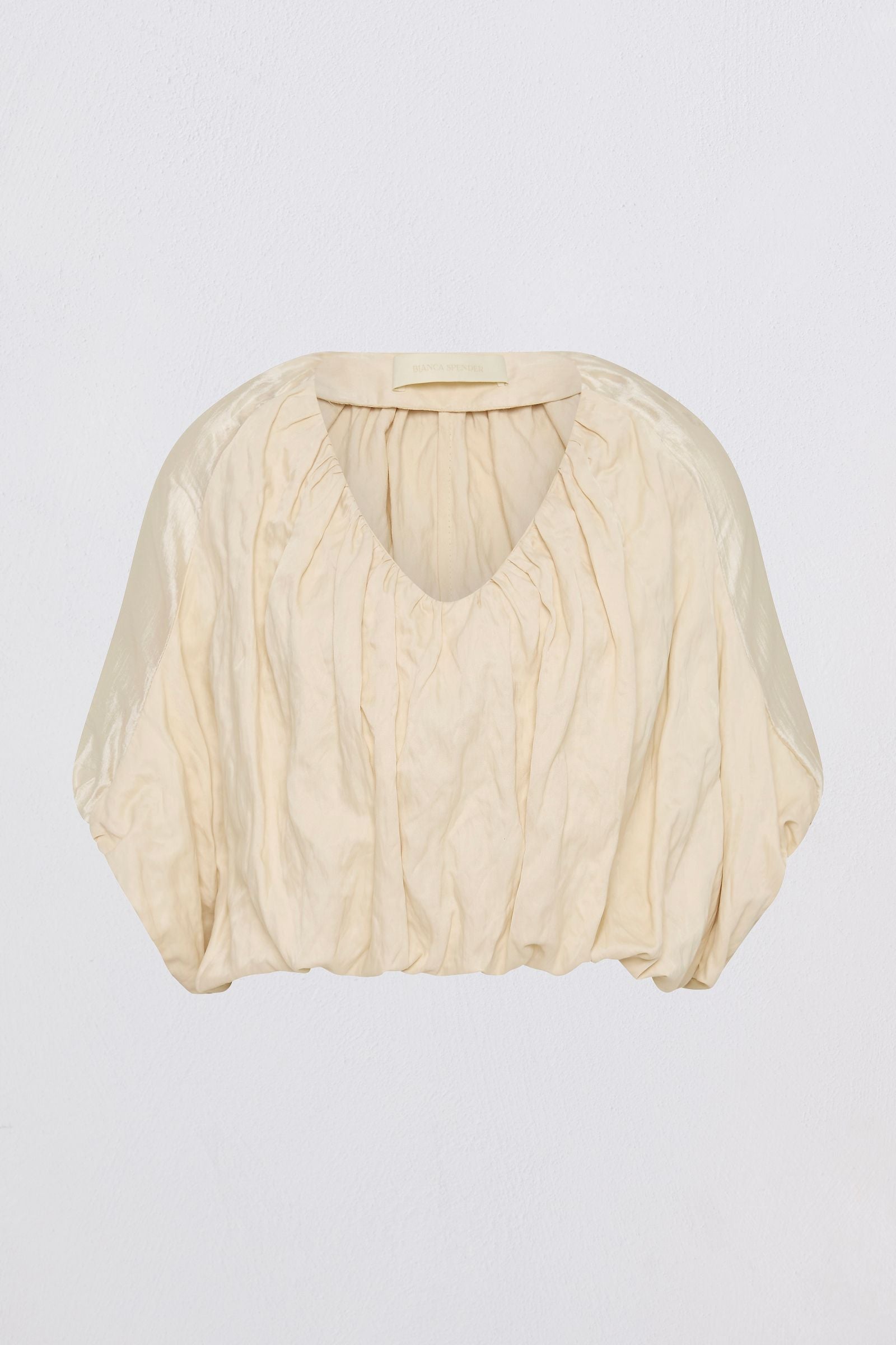 CREAM COTTON METAL BOUNDLESS TOP