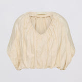 CREAM COTTON METAL BOUNDLESS TOP