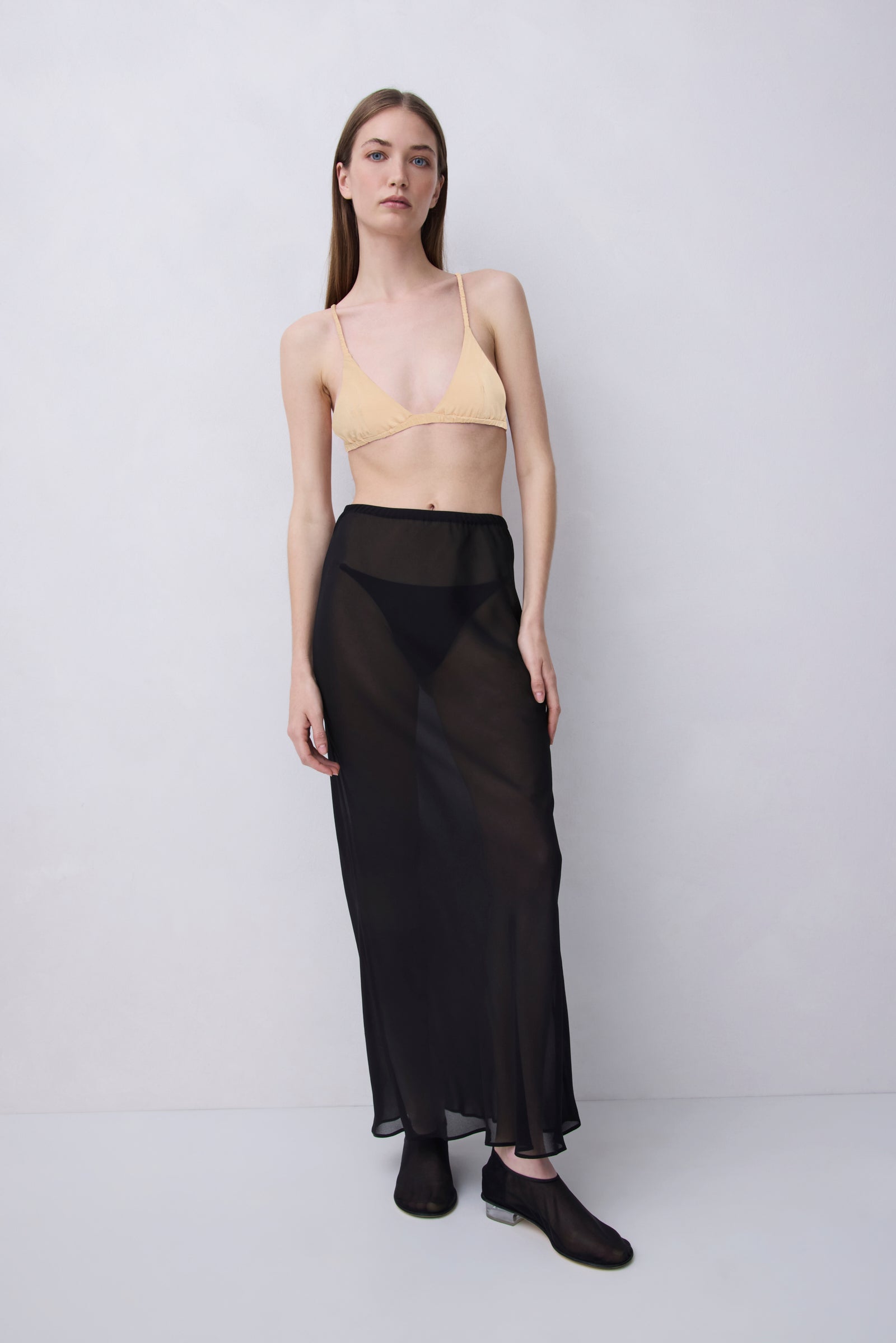 Bianca Spender Nude Crepe de Chine Unlace Bralette, minimalist silhouette, Australian designer