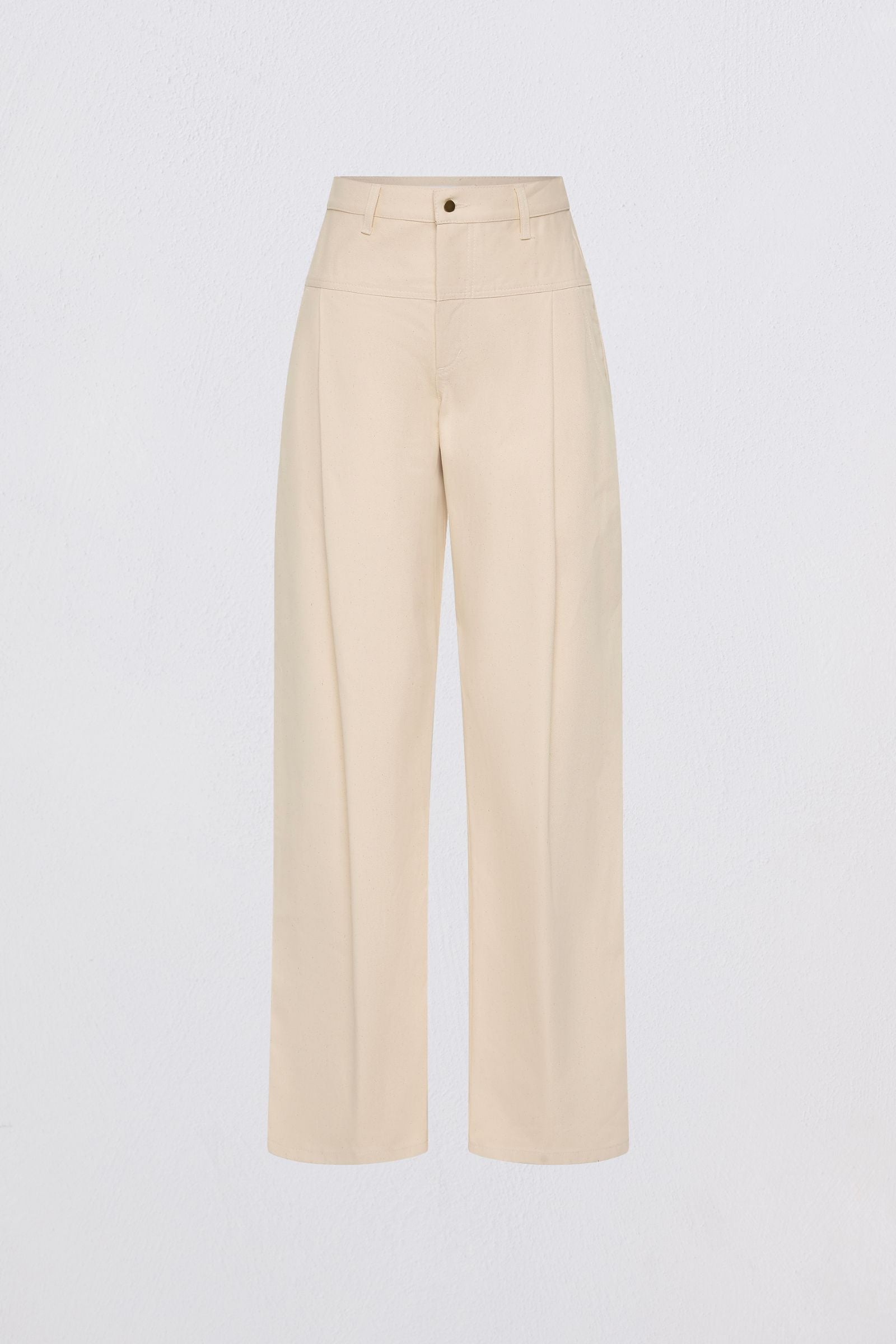 Beige pants on a light gray background