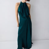 PETROL SILK SATIN  ISABELLA GOWN