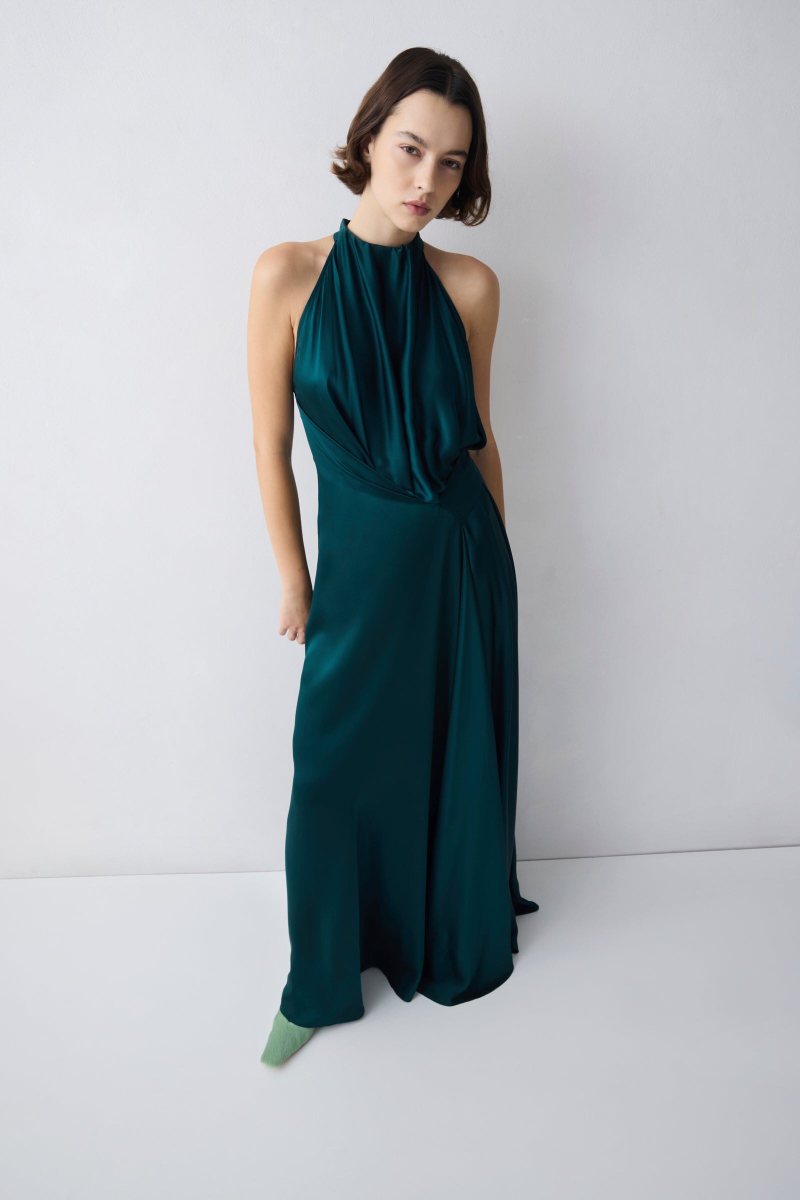 PETROL SILK SATIN ISABELLA GOWN Bianca Spender PETROL SILK SATIN ISABELLA GOWN Bianca Spender