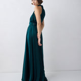 PETROL SILK SATIN  ISABELLA GOWN