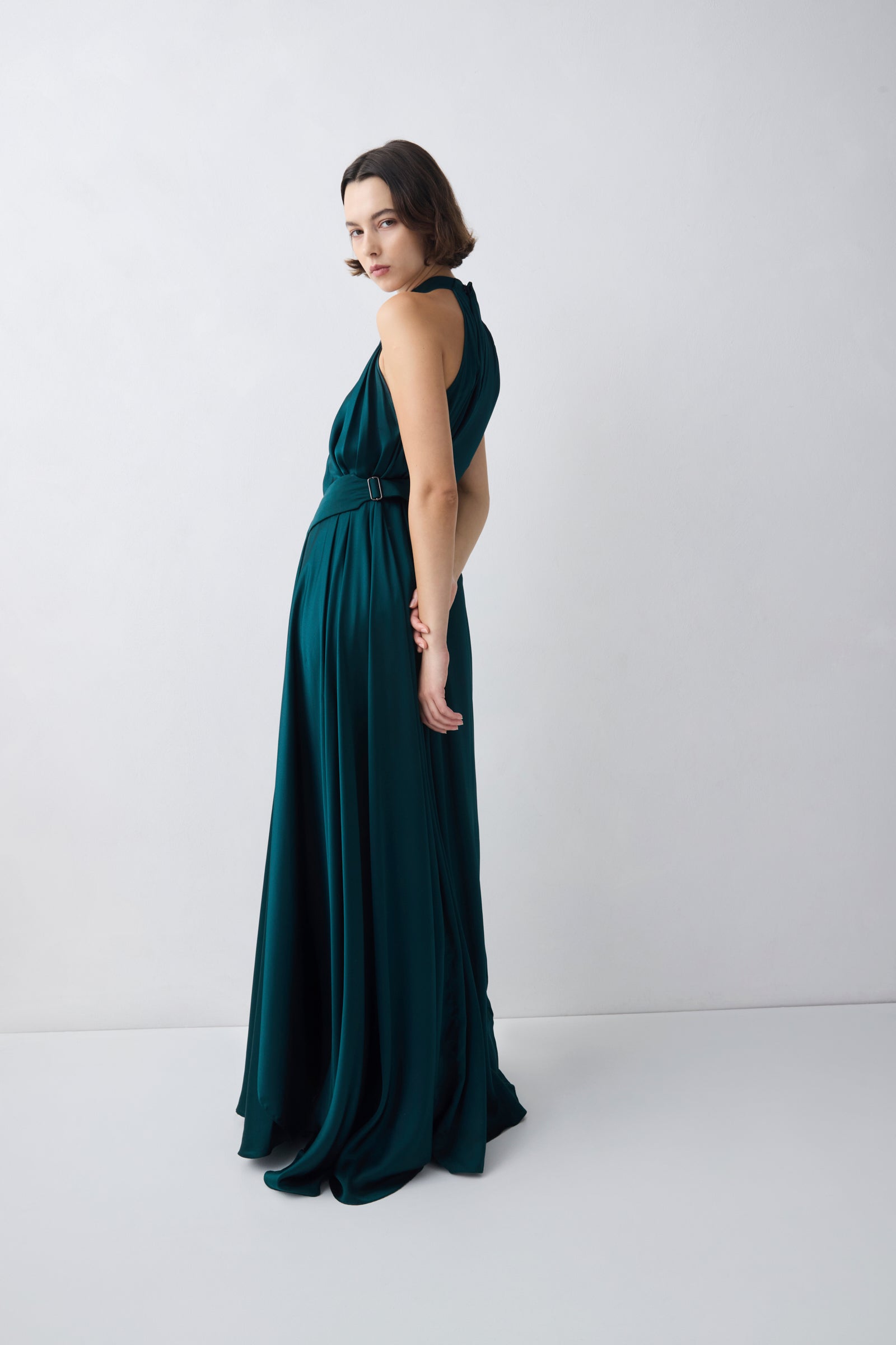 PETROL SILK SATIN ISABELLA GOWN Bianca Spender PETROL SILK SATIN ISABELLA GOWN Bianca Spender