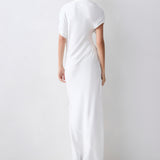IVORY SATIN CREPE DECODE GOWN