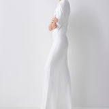 IVORY SATIN CREPE DECODE GOWN