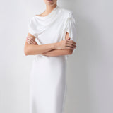 IVORY SATIN CREPE DECODE GOWN