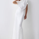 IVORY SATIN CREPE DECODE GOWN