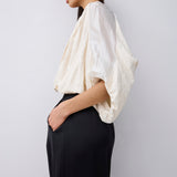 CREAM COTTON METAL BOUNDLESS TOP