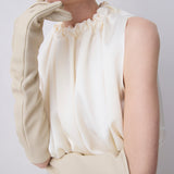 CREAM SATIN EMERGE TOP