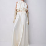 CREAM SATIN EMERGE TOP