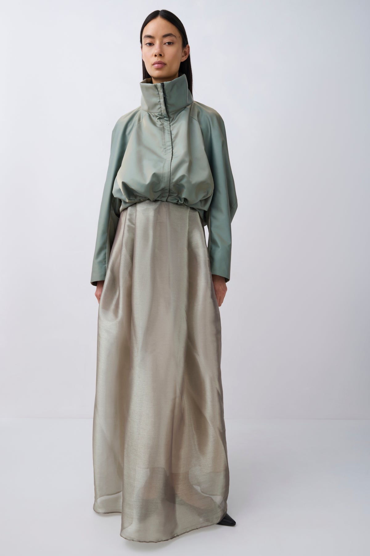 BRONZE LIQUID ORGANZA REBEL SKIRT