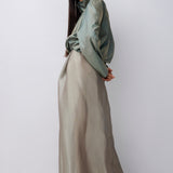 BRONZE LIQUID ORGANZA REBEL SKIRT