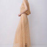 PEACH SPOT LACE EMERGE TOP
