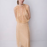 PEACH SPOT LACE EMERGE TOP