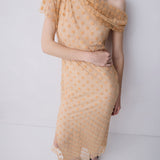 PEACH SPOT LACE SWAY DRESS